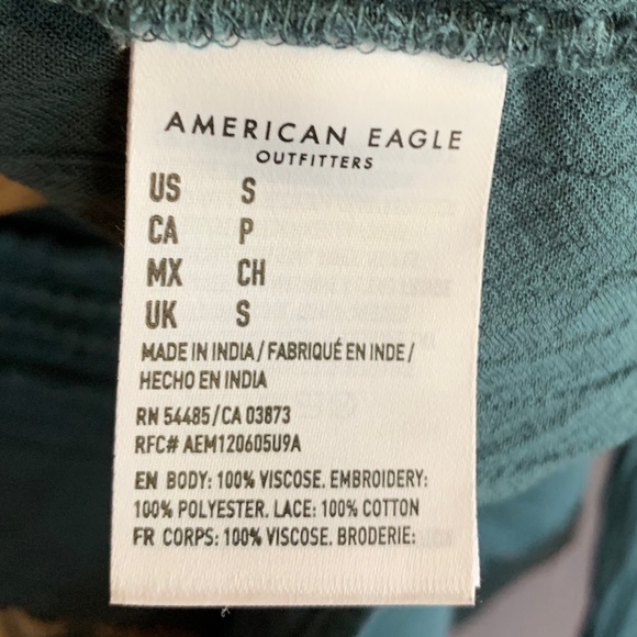 AMERICAN EAGLE BOHO EMBROIDERED PEASANT TOP - Picture 7 of 8